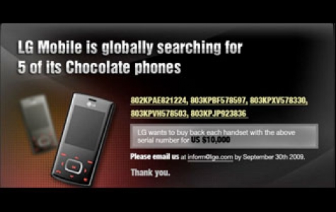 LG dünya çapında aradığı 5 Chocolate telefonu 10.000$’a geri