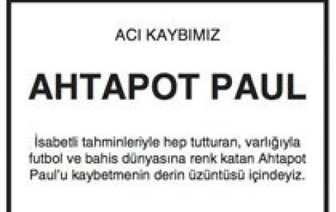 Tuttur.com – Acı kaybımız Ahtapot Paul