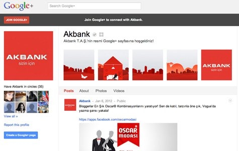 Türk Markaları Google+’ta (Bridgestone, Akbank)