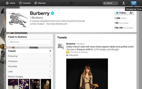 Burberry – Twitter’da Animated GIF Moda Şovu