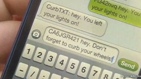 Araç Plakasına SMS Gönderen Uygulama: CurbTXT