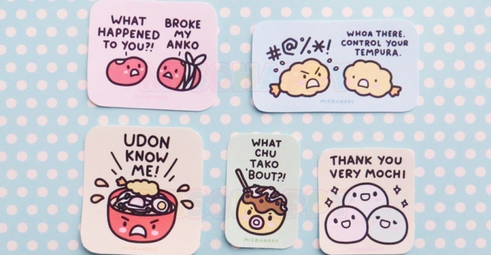 Japon Yemeklerinden Kelime Oyunlu Çıkartmalar