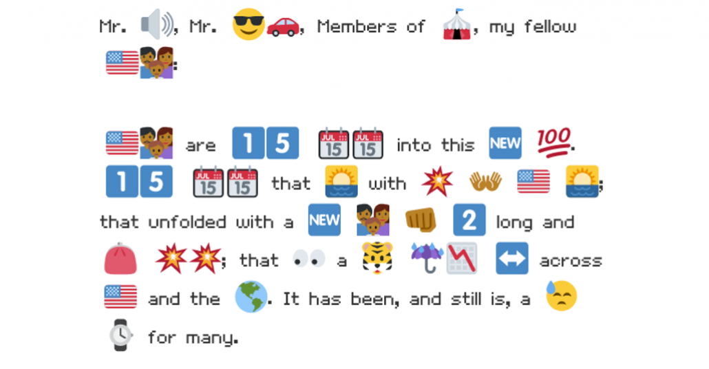 Obama’nın Birliğin Durumu Konuşmasının Tam Metin Emoji Hali