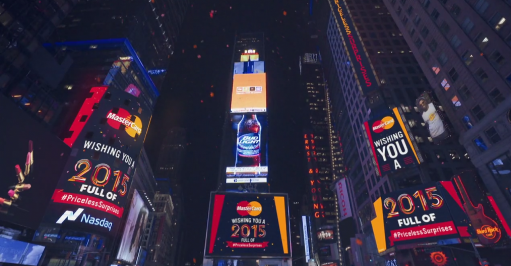 Yılbaşı için MasterCard’ın Times Square Gösterisi