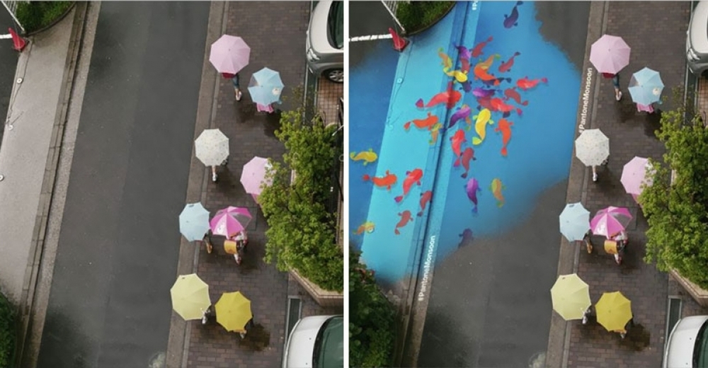 Sadece Yağmur Yağınca Beliren Rengarenk Sokak Resimleri