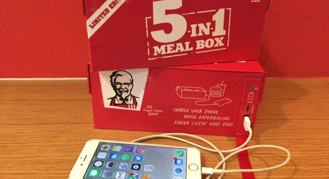 KFC’den Telefon Şarj Edebilen Yemek Kutuları