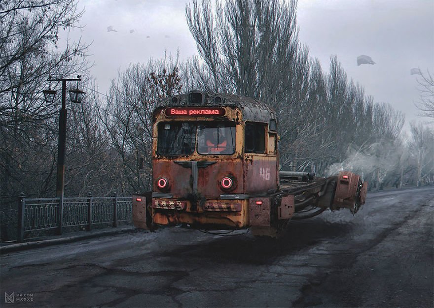 Absürt ve Karanlık Kolajlarla 2046 Rusya'sı