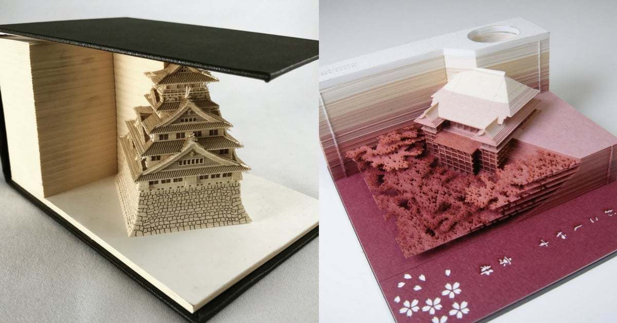 İçinde Mimari Yapılar Gizli Not Kağıdı Blokları: Omoshiroi Block