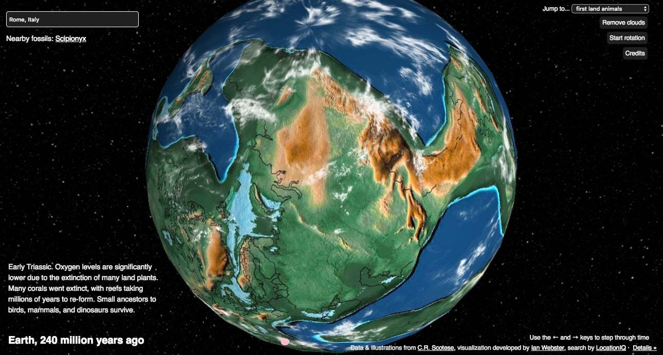 Dünya’nın 750 Milyon Yılına Bakan İnteraktif Harita