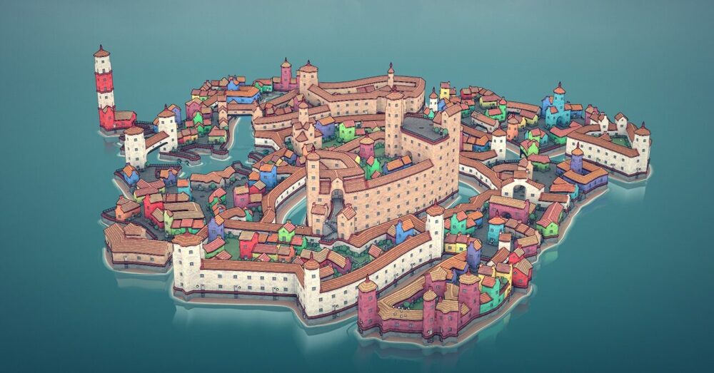 Yüzen Adacıklarda Şirin Yapılar: Townscaper