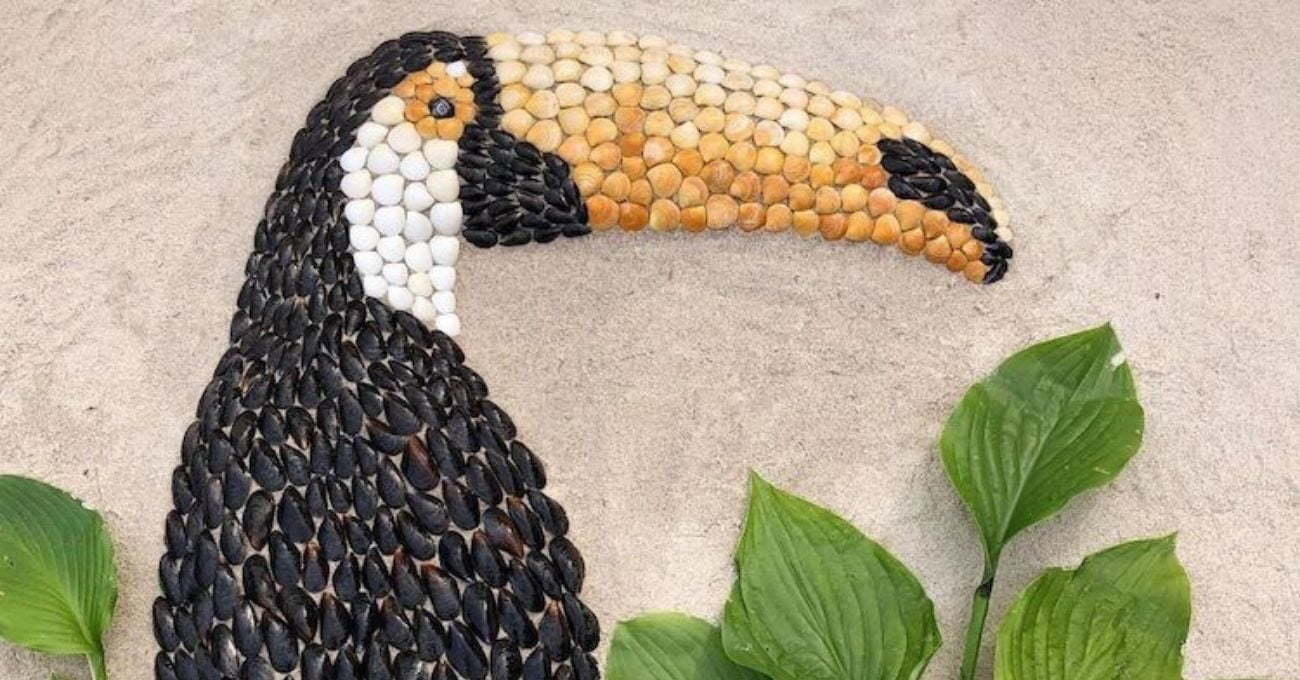 Deniz Kabuklarından Yapılmış Hayvan Mozaikleri