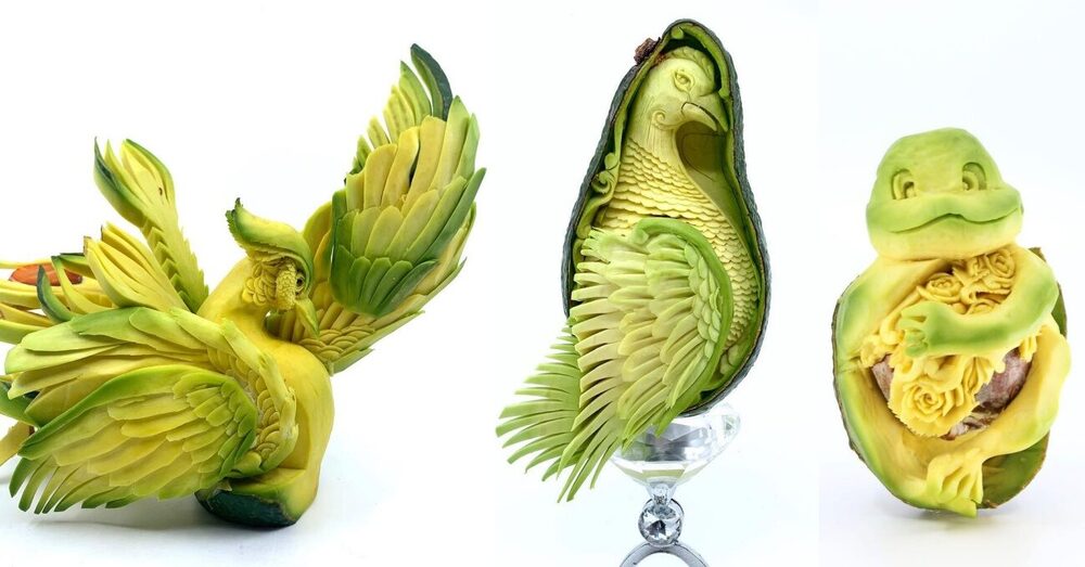 Birer Sanat Eserine Dönüşen Oyulmuş Avokadolar