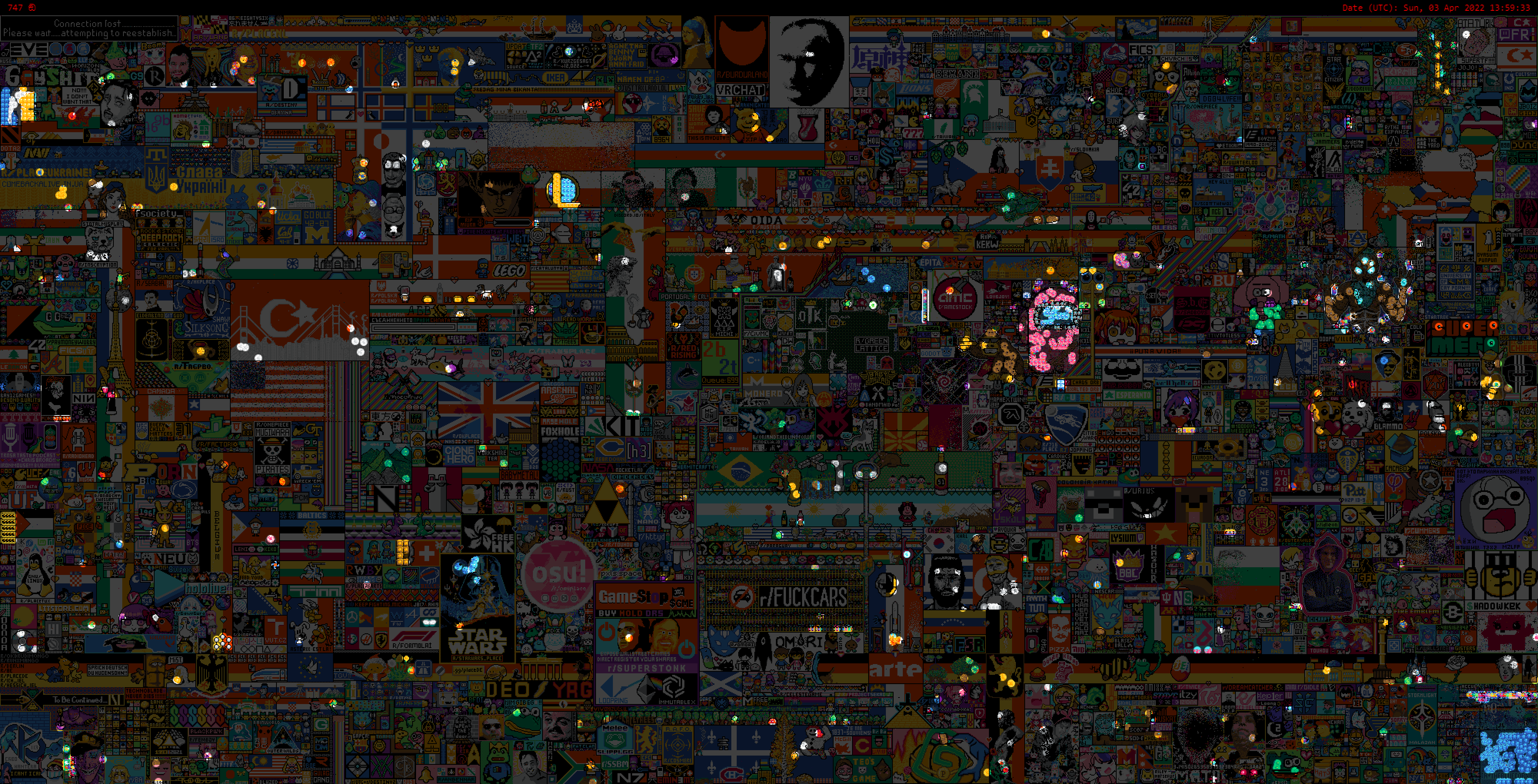 All over the place. R/place. R/place Void. Reddit r place 2023.