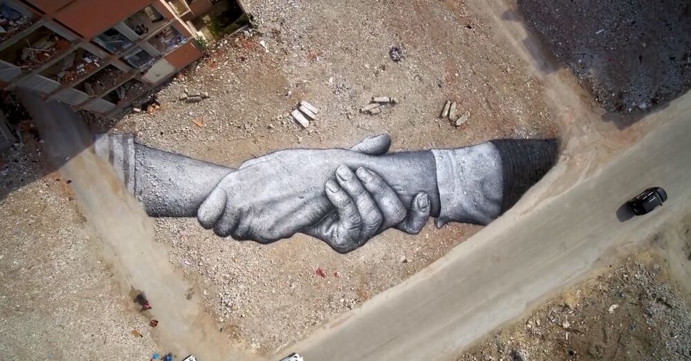 Saype Hatay’da Dayanışma İçin Çizdi