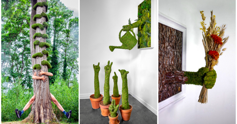 Bitkileri Kullanarak Heykeller Üreten Sanatçı