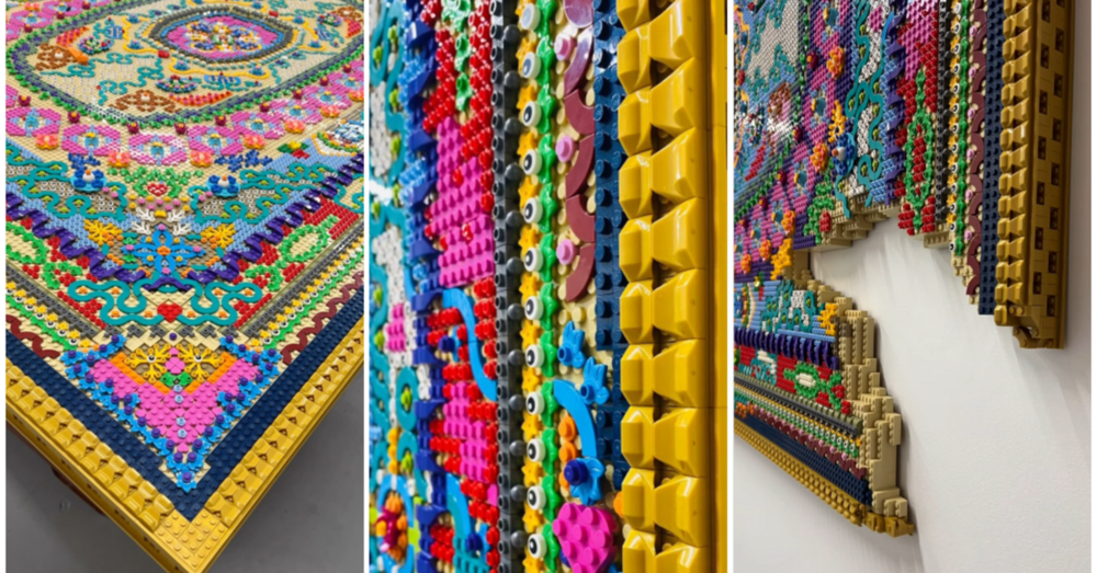 LEGO Blokları ile Dokunmuş Baş Döndürücü Duvar Halıları