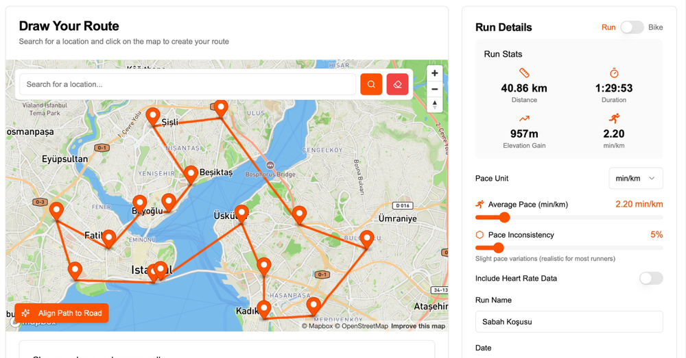 Fake My Run: Ortamlarda Sergilenecek Koşu Performansları Yaratın