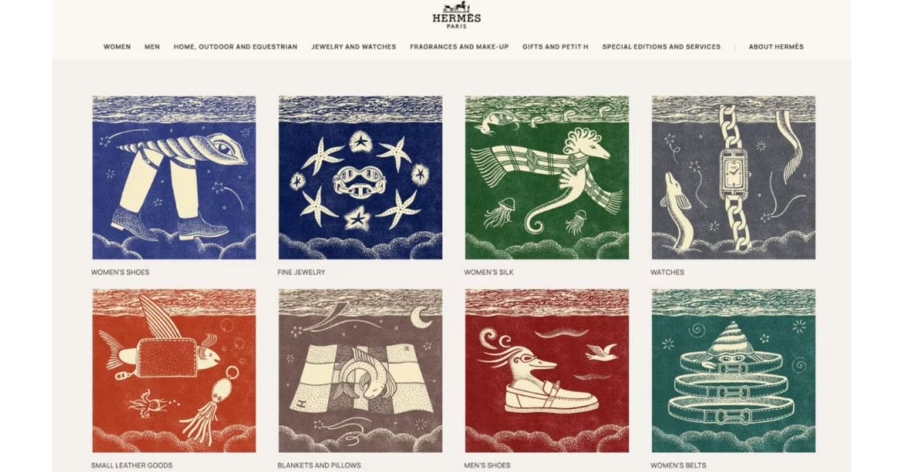 Hermès İnternet Sitesinde 2026’yı Elle Çizilmiş İllüstrasyonlarla Karşıladı