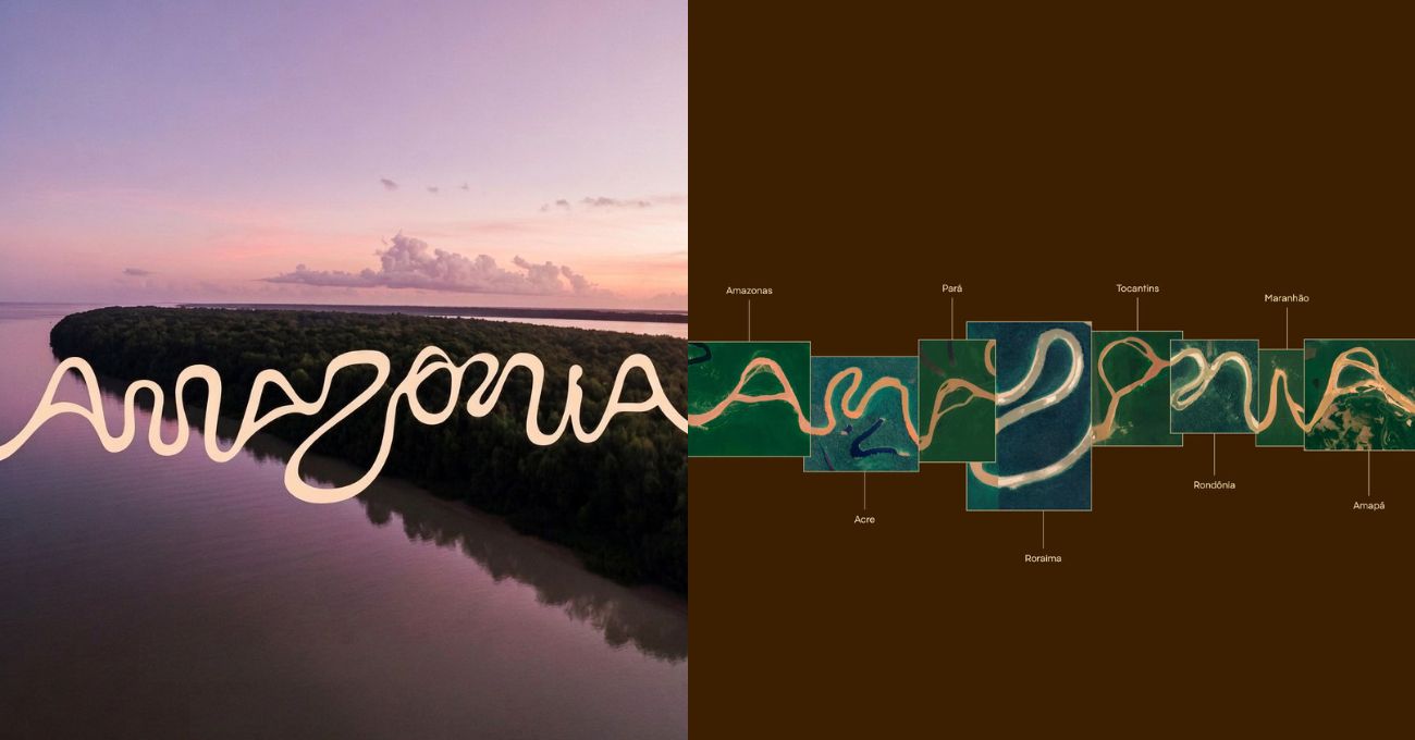 Amazon Ormanlarına Nehir Kıvrımlarıyla Şekillenen Logo